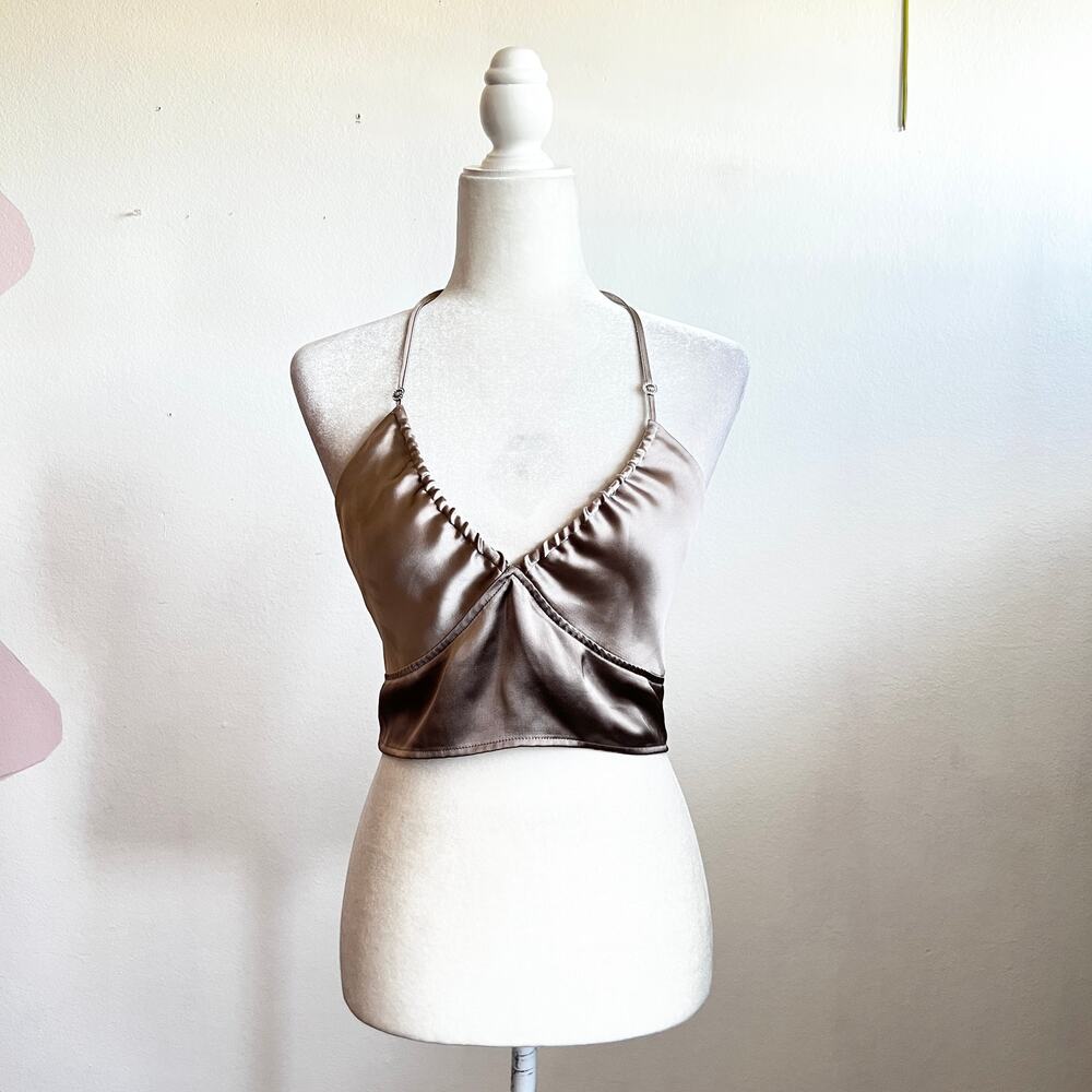 Garage Satin Babydoll Halter Top Coquette Fairycore‎ Soft Girl Romantic Medium